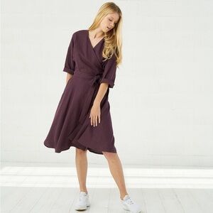 100% Bliss Linen Wrap Dress